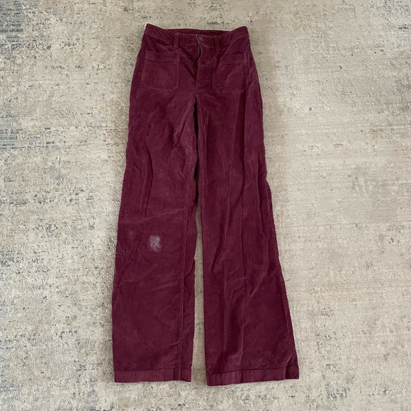 Faherty Corduroy Julianne Pants Maroon | - Picture 2 of 4